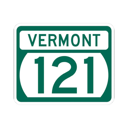 Vermont 121 (Vermont) (Road Sign) STICKER Vinyl Kiss-Cut Decal 3 Inch White - The Sticker Space