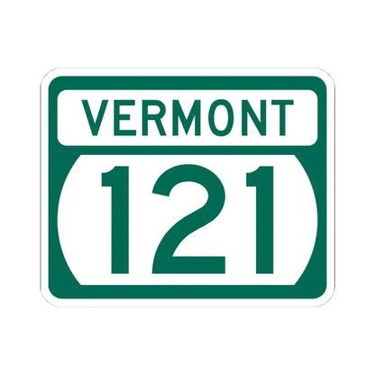 Vermont 121 (Vermont) (Road Sign) STICKER Vinyl Kiss-Cut Decal 4 Inch White - The Sticker Space