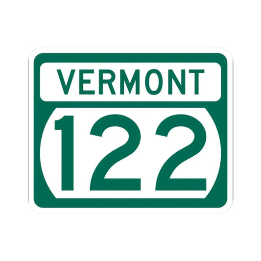 Vermont 122 (Vermont) (Road Sign) STICKER Vinyl Kiss-Cut Decal 2 Inch White - The Sticker Space