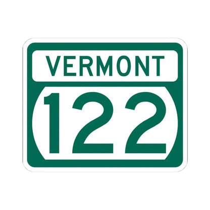 Vermont 122 (Vermont) (Road Sign) STICKER Vinyl Kiss-Cut Decal 4 Inch White - The Sticker Space