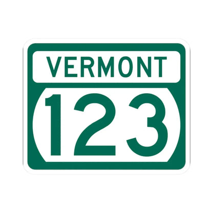 Vermont 123 (Vermont) (Road Sign) STICKER Vinyl Kiss-Cut Decal 2 Inch White - The Sticker Space