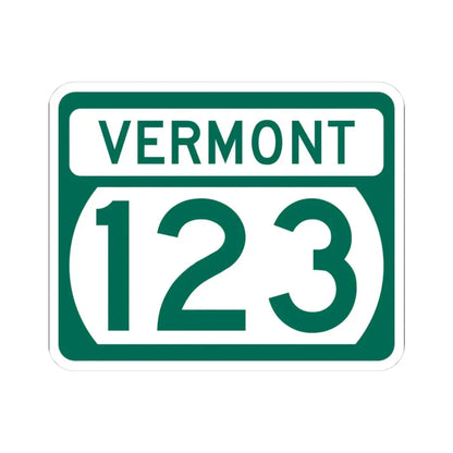 Vermont 123 (Vermont) (Road Sign) STICKER Vinyl Kiss-Cut Decal 3 Inch White - The Sticker Space