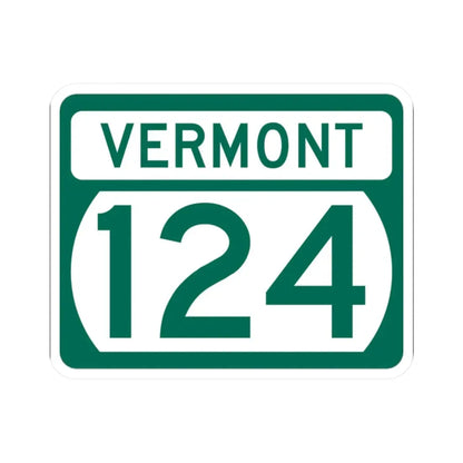 Vermont 124 (Vermont) (Road Sign) STICKER Vinyl Kiss-Cut Decal 2 Inch White - The Sticker Space