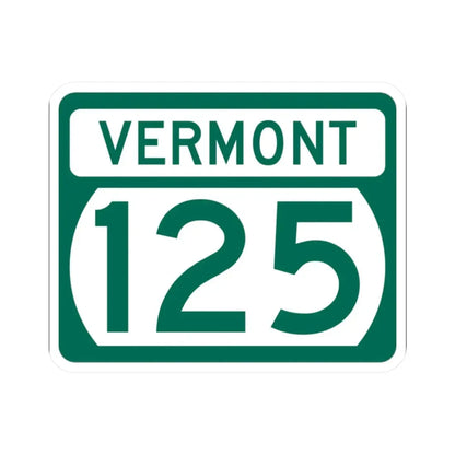 Vermont 125 (Vermont) (Road Sign) STICKER Vinyl Kiss-Cut Decal 2 Inch White - The Sticker Space