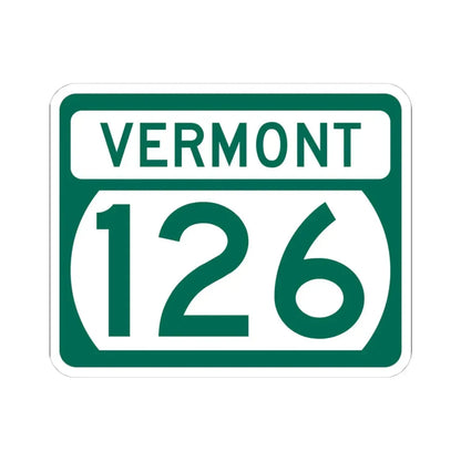 Vermont 126 (Vermont) (Road Sign) STICKER Vinyl Kiss-Cut Decal 4 Inch White - The Sticker Space