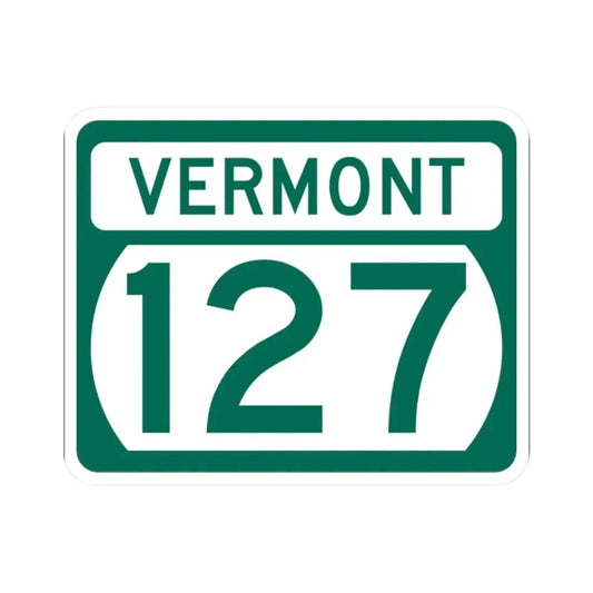 Vermont 127 (Vermont) (Road Sign) STICKER Vinyl Kiss-Cut Decal 2 Inch White - The Sticker Space