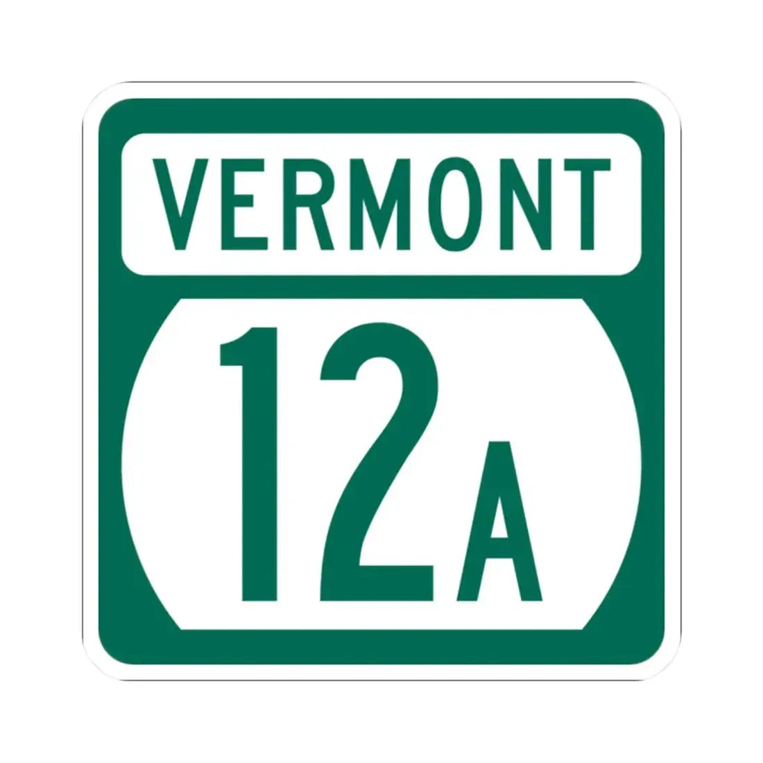 Vermont 12A (Vermont) (Road Sign) STICKER Vinyl Kiss-Cut Decal 2 Inch White - The Sticker Space