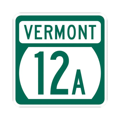Vermont 12A (Vermont) (Road Sign) STICKER Vinyl Kiss-Cut Decal 2 Inch White - The Sticker Space