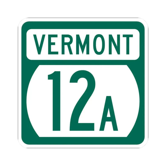 Vermont 12A (Vermont) (Road Sign) STICKER Vinyl Kiss-Cut Decal 2 Inch White - The Sticker Space