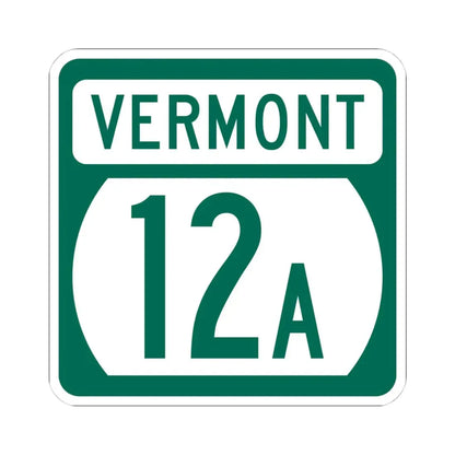 Vermont 12A (Vermont) (Road Sign) STICKER Vinyl Kiss-Cut Decal 4 Inch White - The Sticker Space