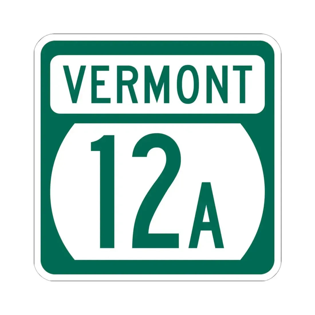 Vermont 12A (Vermont) (Road Sign) STICKER Vinyl Kiss-Cut Decal 6 Inch White - The Sticker Space
