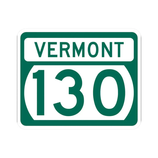 Vermont 130 (Vermont) (Road Sign) STICKER Vinyl Kiss-Cut Decal 2 Inch White - The Sticker Space