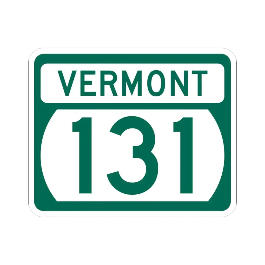 Vermont 131 (Vermont) (Road Sign) STICKER Vinyl Kiss-Cut Decal 3 Inch White - The Sticker Space