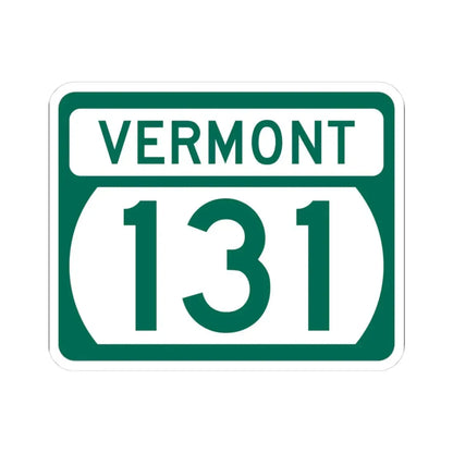 Vermont 131 (Vermont) (Road Sign) STICKER Vinyl Kiss-Cut Decal 3 Inch White - The Sticker Space