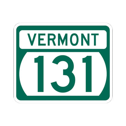 Vermont 131 (Vermont) (Road Sign) STICKER Vinyl Kiss-Cut Decal 4 Inch White - The Sticker Space