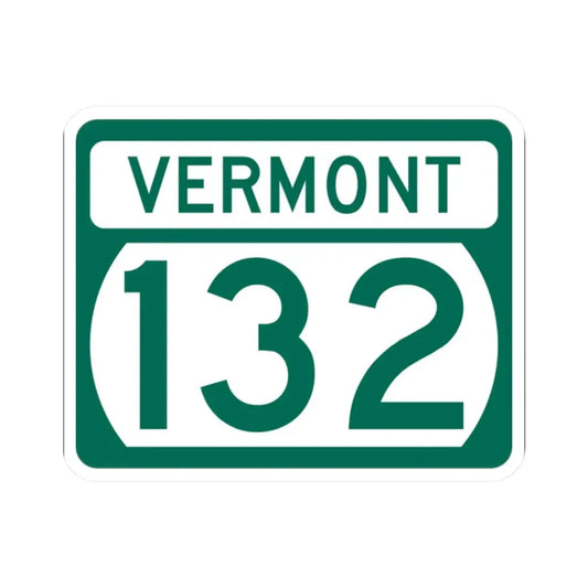Vermont 132 (Vermont) (Road Sign) STICKER Vinyl Kiss-Cut Decal 2 Inch White - The Sticker Space