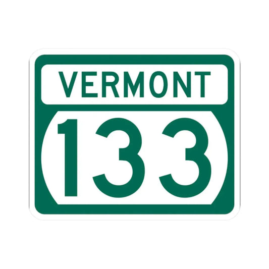 Vermont 133 (Vermont) (Road Sign) STICKER Vinyl Kiss-Cut Decal 2 Inch White - The Sticker Space