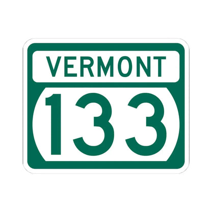 Vermont 133 (Vermont) (Road Sign) STICKER Vinyl Kiss-Cut Decal 4 Inch White - The Sticker Space