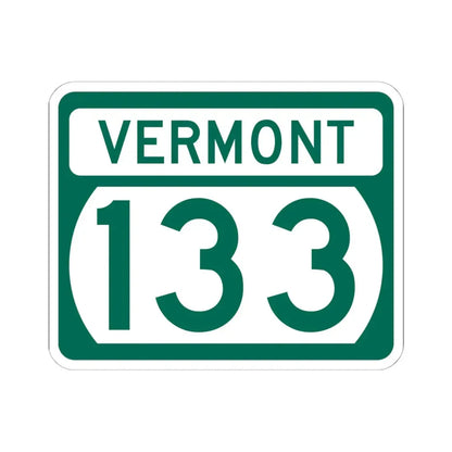 Vermont 133 (Vermont) (Road Sign) STICKER Vinyl Kiss-Cut Decal 6 Inch White - The Sticker Space