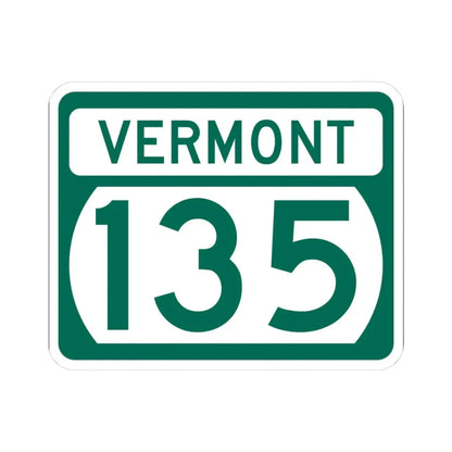 Vermont 135 (Vermont) (Road Sign) STICKER Vinyl Kiss-Cut Decal 3 Inch White - The Sticker Space