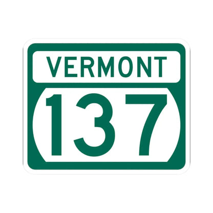 Vermont 137 (Vermont) (Road Sign) STICKER Vinyl Kiss-Cut Decal 2 Inch White - The Sticker Space
