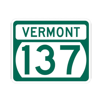Vermont 137 (Vermont) (Road Sign) STICKER Vinyl Kiss-Cut Decal 3 Inch White - The Sticker Space
