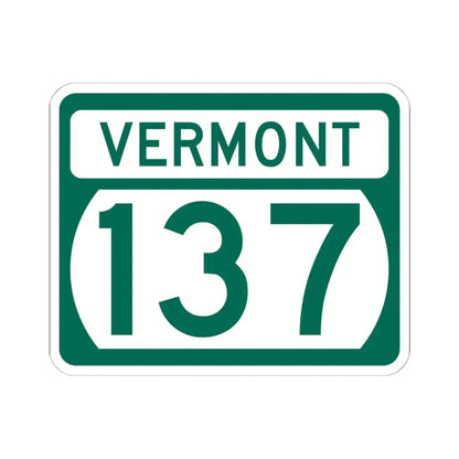 Vermont 137 (Vermont) (Road Sign) STICKER Vinyl Kiss-Cut Decal 6 Inch White - The Sticker Space