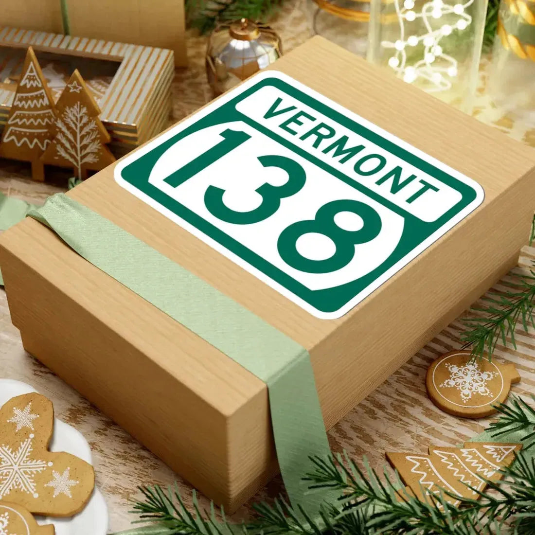 Vermont 138 (Vermont) (Road Sign) STICKER Vinyl Kiss-Cut Decal - The Sticker Space