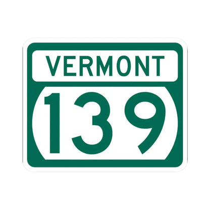 Vermont 139 (Vermont) (Road Sign) STICKER Vinyl Kiss-Cut Decal 2 Inch White - The Sticker Space