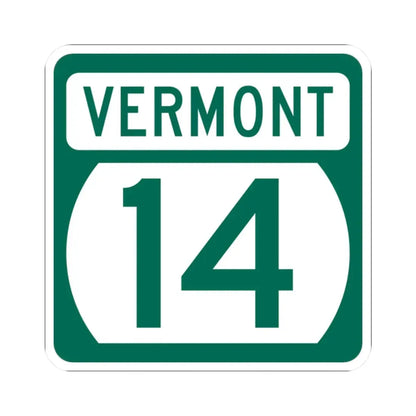 Vermont 14 (Vermont) (Road Sign) STICKER Vinyl Kiss-Cut Decal 2 Inch White - The Sticker Space
