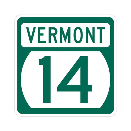 Vermont 14 (Vermont) (Road Sign) STICKER Vinyl Kiss-Cut Decal 3 Inch White - The Sticker Space