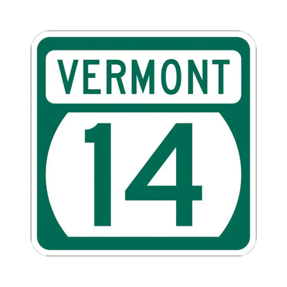 Vermont 14 (Vermont) (Road Sign) STICKER Vinyl Kiss-Cut Decal 4 Inch White - The Sticker Space