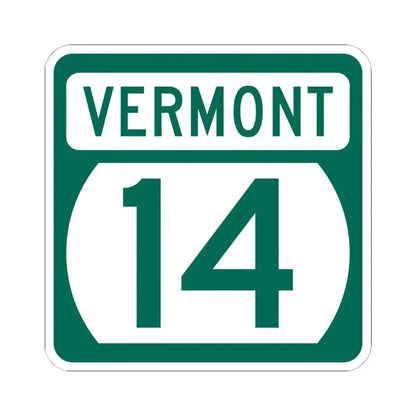 Vermont 14 (Vermont) (Road Sign) STICKER Vinyl Kiss-Cut Decal 6 Inch White - The Sticker Space