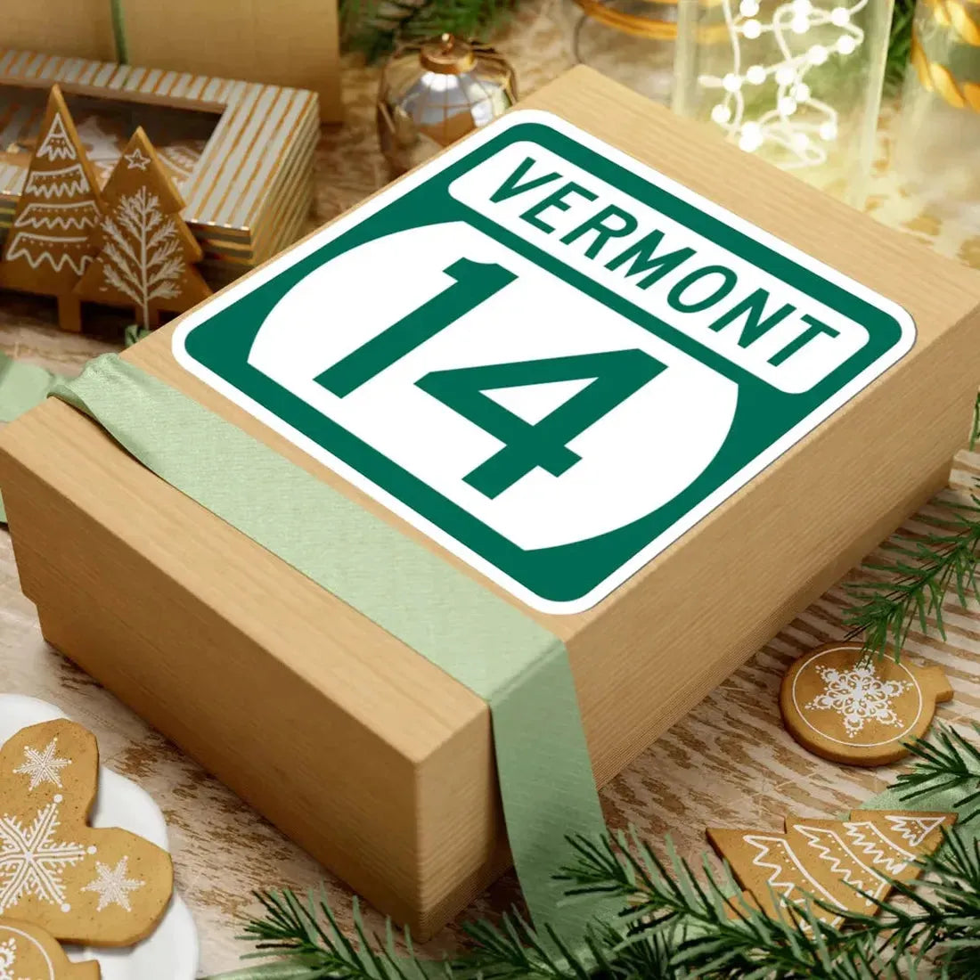 Vermont 14 (Vermont) (Road Sign) STICKER Vinyl Kiss-Cut Decal - The Sticker Space