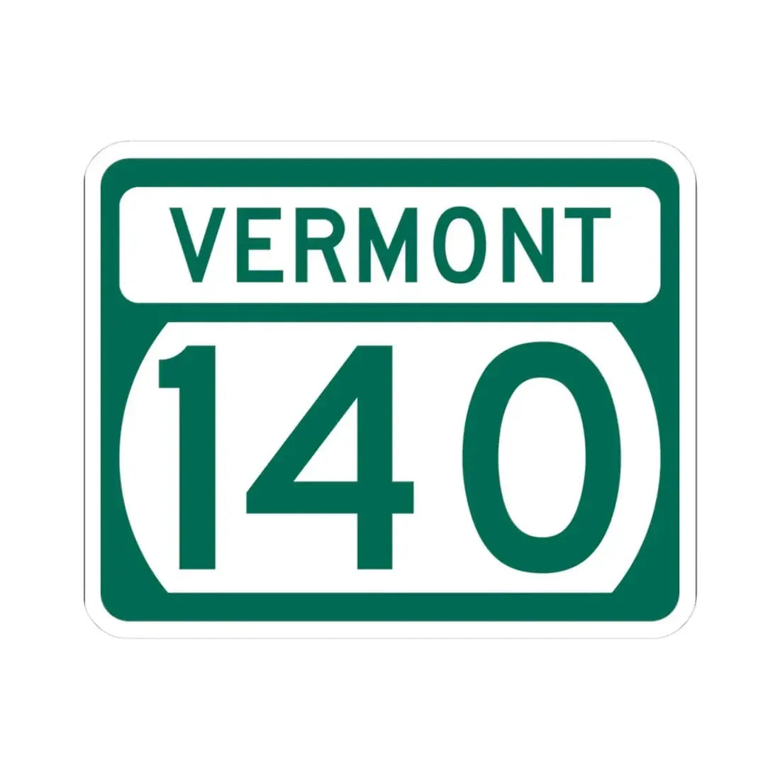 Vermont 140 (Vermont) (Road Sign) STICKER Vinyl Kiss-Cut Decal 3 Inch White - The Sticker Space