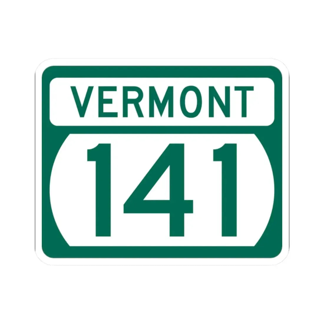 Vermont 141 (Vermont) (Road Sign) STICKER Vinyl Kiss-Cut Decal 2 Inch White - The Sticker Space