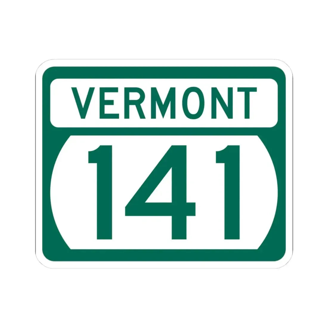 Vermont 141 (Vermont) (Road Sign) STICKER Vinyl Kiss-Cut Decal 3 Inch White - The Sticker Space