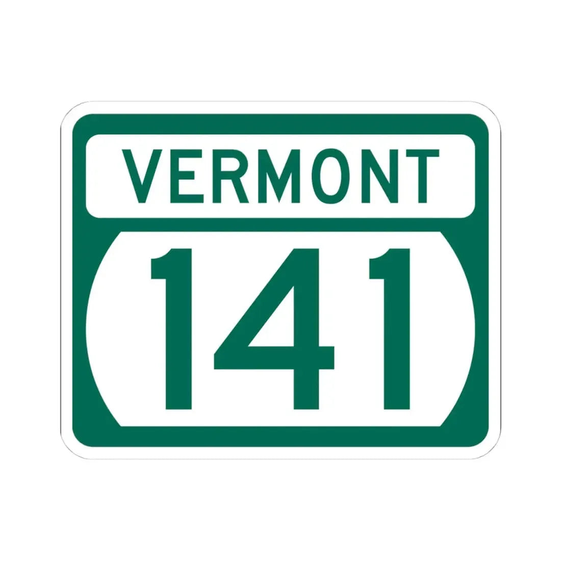 Vermont 141 (Vermont) (Road Sign) STICKER Vinyl Kiss-Cut Decal 4 Inch White - The Sticker Space
