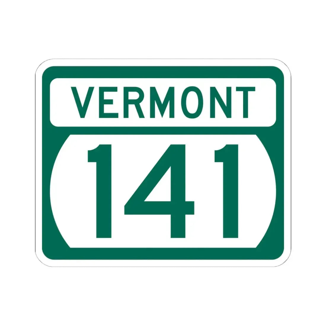 Vermont 141 (Vermont) (Road Sign) STICKER Vinyl Kiss-Cut Decal 6 Inch White - The Sticker Space