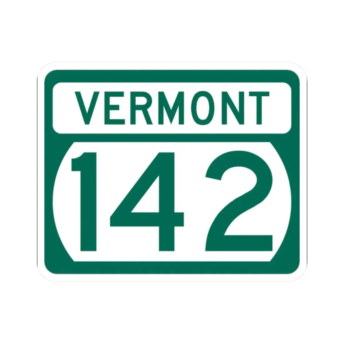 Vermont 142 (Vermont) (Road Sign) STICKER Vinyl Kiss-Cut Decal 2 Inch White - The Sticker Space