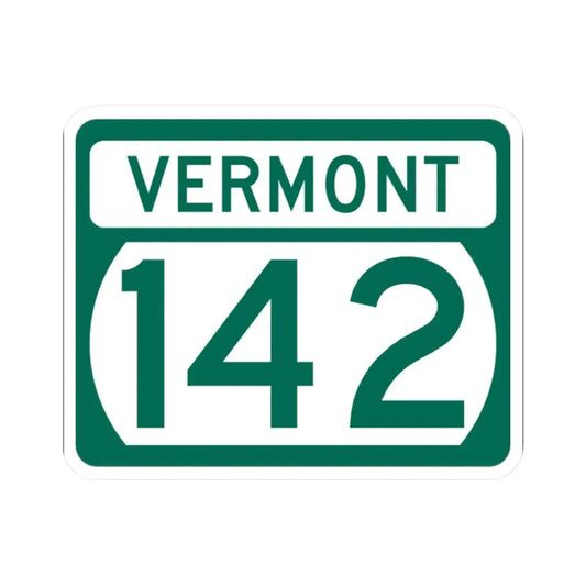 Vermont 142 (Vermont) (Road Sign) STICKER Vinyl Kiss-Cut Decal 2 Inch White - The Sticker Space
