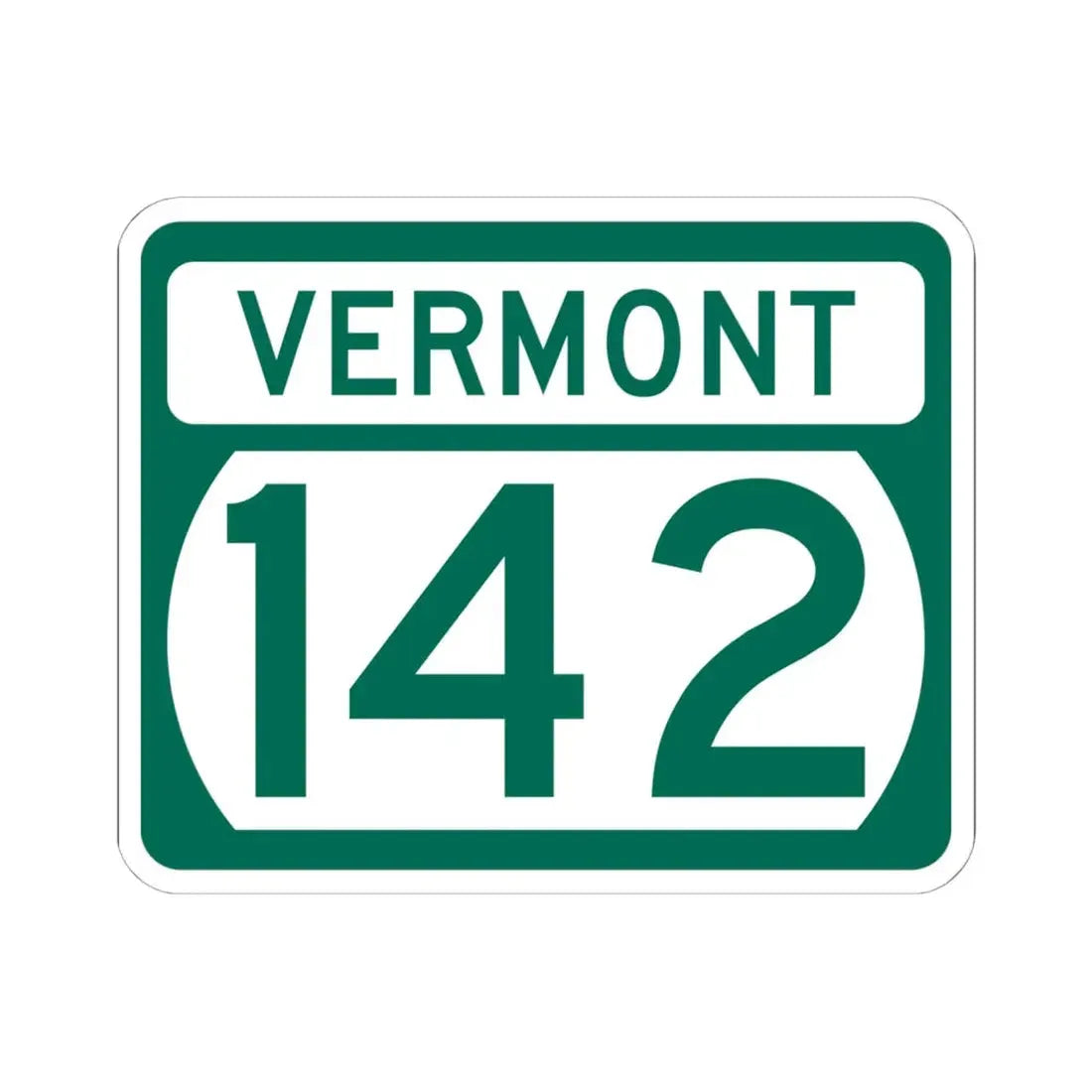 Vermont 142 (Vermont) (Road Sign) STICKER Vinyl Kiss-Cut Decal 6 Inch White - The Sticker Space
