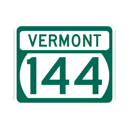 Vermont 144 (Vermont) (Road Sign) STICKER Vinyl Kiss-Cut Decal 2 Inch White - The Sticker Space