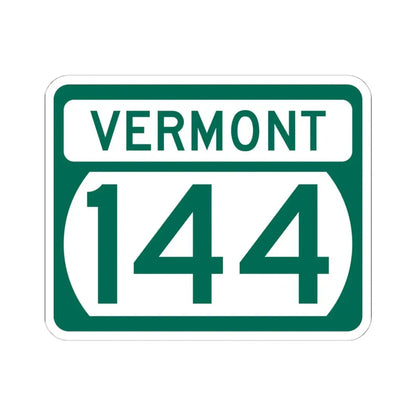 Vermont 144 (Vermont) (Road Sign) STICKER Vinyl Kiss-Cut Decal 6 Inch White - The Sticker Space