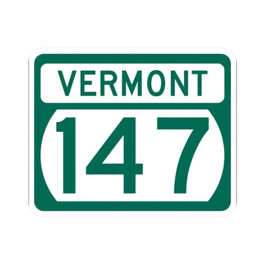 Vermont 147 (Vermont) (Road Sign) STICKER Vinyl Kiss-Cut Decal 2 Inch White - The Sticker Space