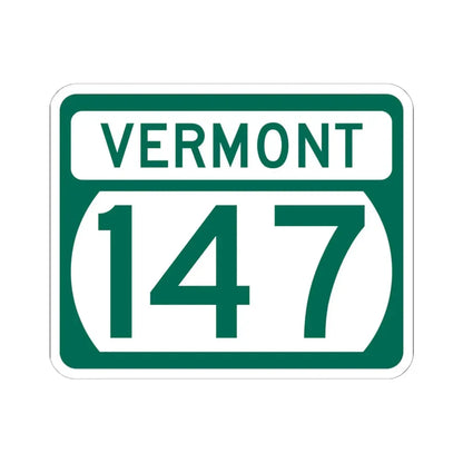 Vermont 147 (Vermont) (Road Sign) STICKER Vinyl Kiss-Cut Decal 6 Inch White - The Sticker Space