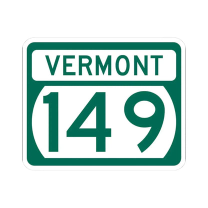 Vermont 149 (Vermont) (Road Sign) STICKER Vinyl Kiss-Cut Decal 3 Inch White - The Sticker Space