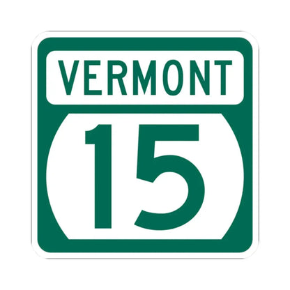 Vermont 15 (Vermont) (Road Sign) STICKER Vinyl Kiss-Cut Decal 2 Inch White - The Sticker Space