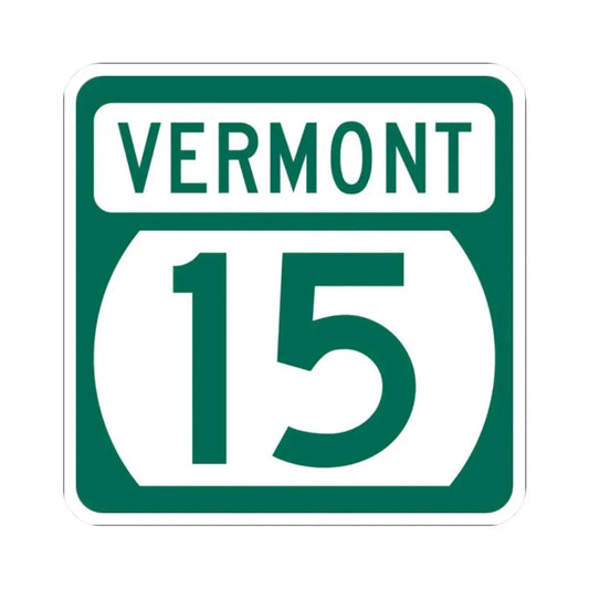 Vermont 15 (Vermont) (Road Sign) STICKER Vinyl Kiss-Cut Decal 2 Inch White - The Sticker Space