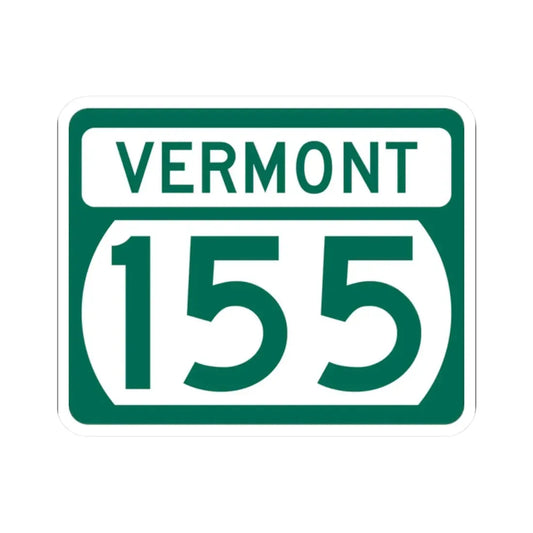 Vermont 155 (Vermont) (Road Sign) STICKER Vinyl Kiss-Cut Decal 2 Inch White - The Sticker Space